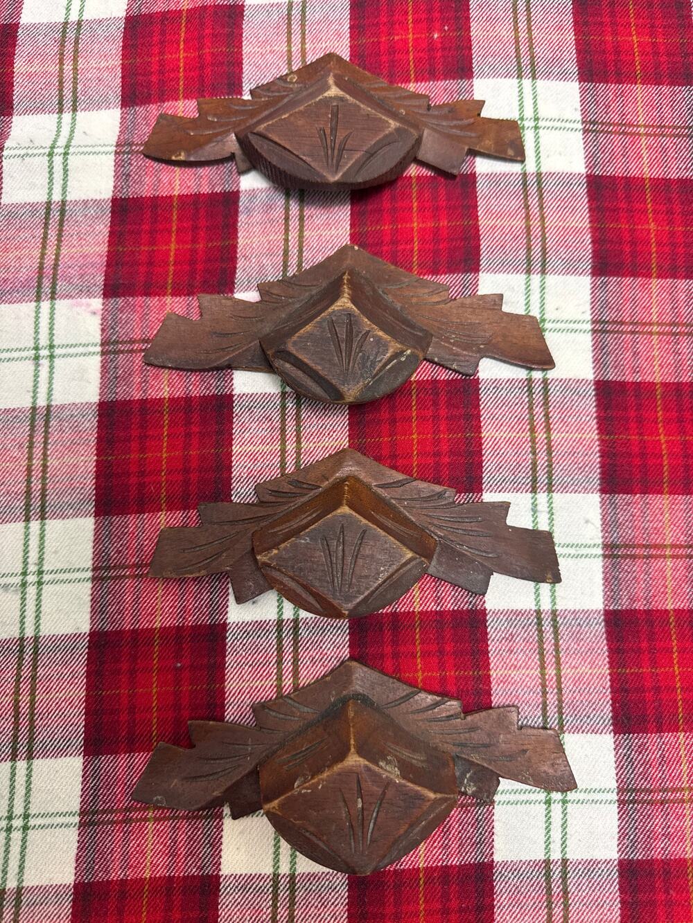 Antique Carved Wood Furniture Drawer Pulls Handles Victorian Eastlake Style